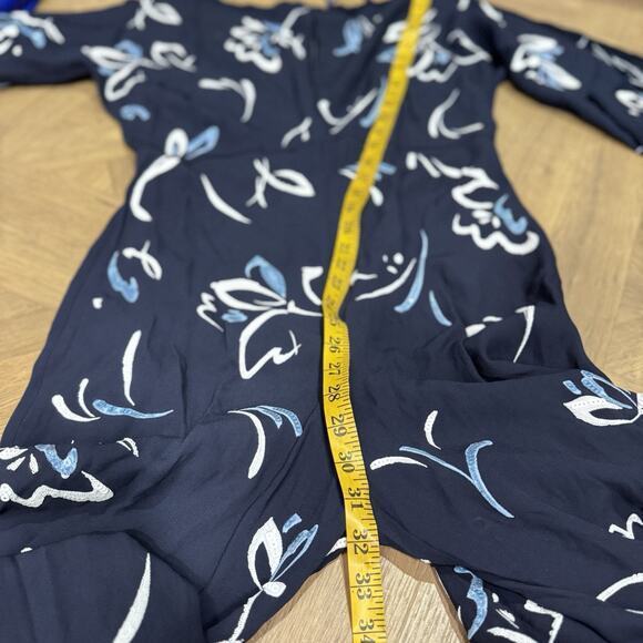 Ralph Lauren Purple Label Navy Blue Embellished Crepe Hollins Jumpsuit Size 8 - Picture 11 of 12